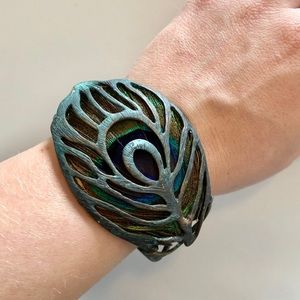 Boutique Peacock Feather Bracelet
